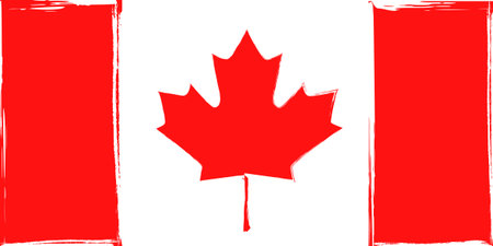 Grunge flag of Canada for your designのイラスト素材