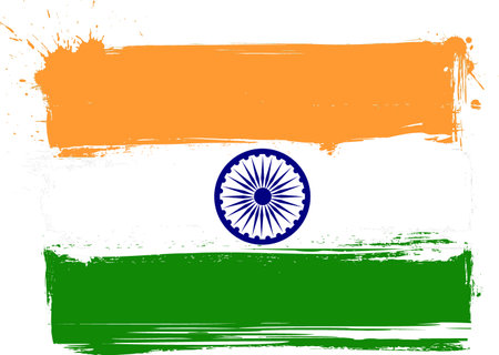 Grunge India national flag for your designs.のイラスト素材