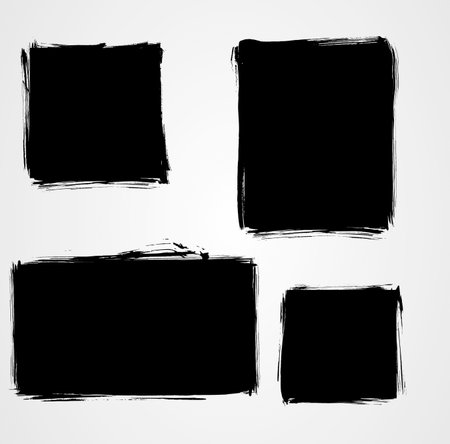 Set of four black grunge banners for your designのイラスト素材