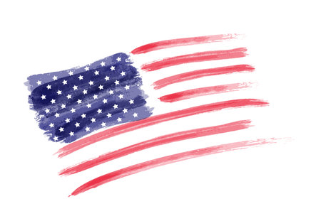 USA Independence day background. Happy 4th of July. Vector abstract grunge flag. Template for banner, greeting card, invitation, poster, flyer, etc.のイラスト素材