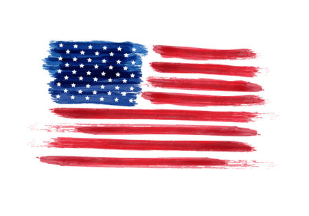 USA Independence day background. Happy 4th of July. Vector abstract grunge flag. Template for banner, greeting card, invitation, poster, flyer, etc.のイラスト素材