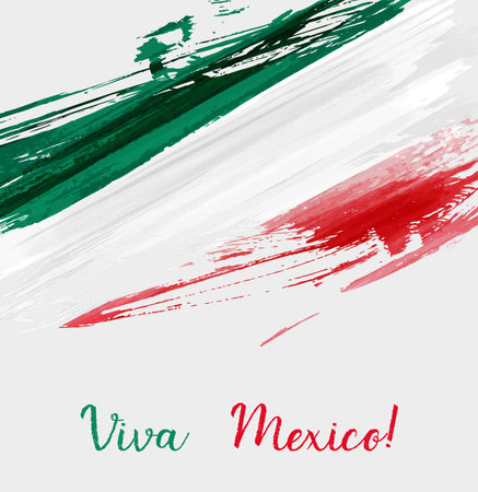 Viva Mexico background with watercolored grunge design. Independence day concept background.のイラスト素材