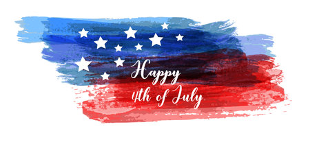 USA Independence day background. Happy 4th of July. Vector abstract grunge brushed flag with text.のイラスト素材