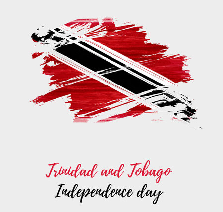Trinidad and Tobago Independence day background with abstract watercolor grunge brushed flag.のイラスト素材