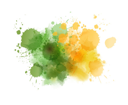 Background with colorful watercolor imitation splashes. Template for your designs.のイラスト素材