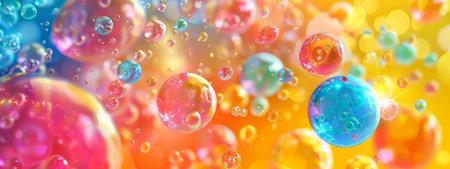 Abstract background with colorful bubblesの素材