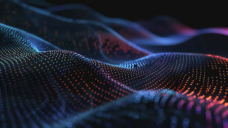 Abstract technology glowing wave backgroundの素材