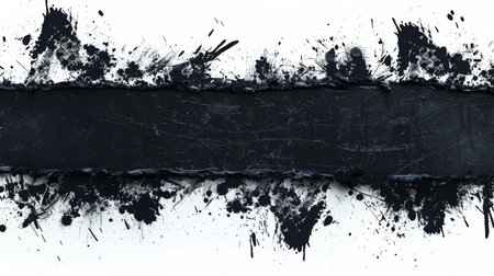 Grunge black banner. Template for your modern designs. Brushed grungy painted lines.の素材