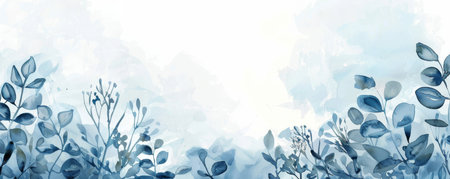 Abstract background with watercolor colorful splashes and floral ornaments. Template for your designs, such as wedding invitation, greeting card, posters, etc.の素材