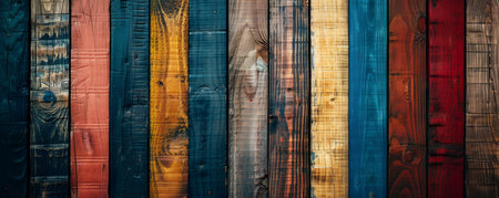 Background with colorful wooden planks. Template for banner backgroundの素材