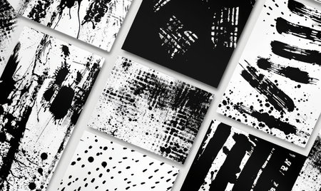 Doodle scribbled texture background, black and white coloredの素材