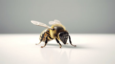 Bee on a white background. Isolated on a white background.の素材