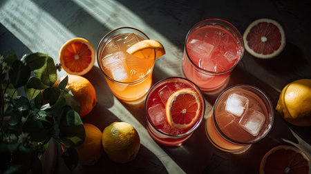 Variety of citrus fruit including lemons, lines, grapefruits and oranges.の素材