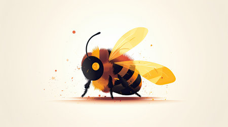 Bee on a white background. Vector illustration. Eps 10 file.の素材