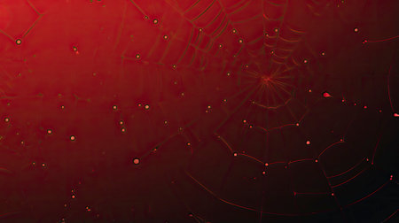 Spider web on a red background. Spider web on a red background.の素材