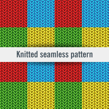 Vector. Knitted seamless pattern of colored threads.のイラスト素材