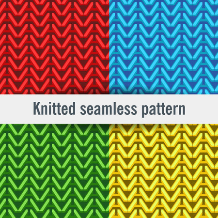 Vector. Knitted seamless pattern of colored threads.のイラスト素材
