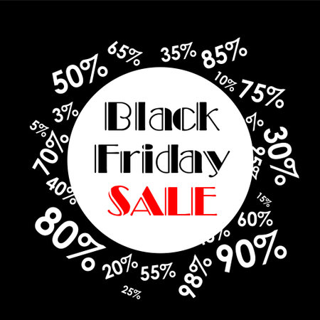 Vector illustration. Black Friday sales. Black poster.のイラスト素材