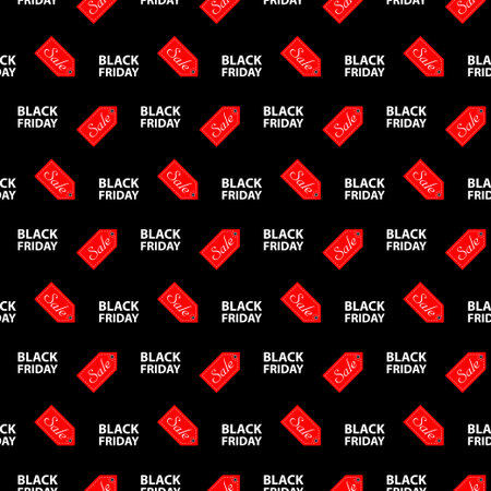Vector. Banner Black Friday sales. Seamless pattern. The price tag sales.のイラスト素材