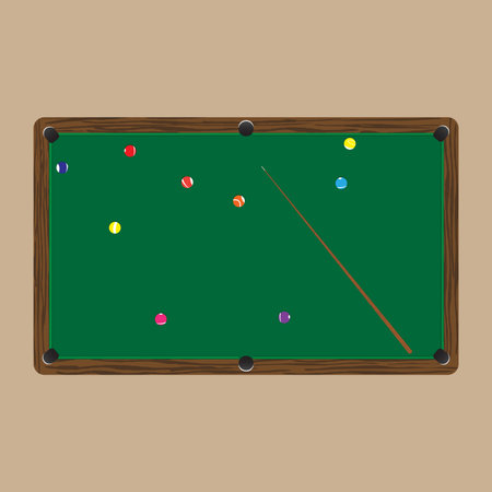 pool table with colorful balls on a light background