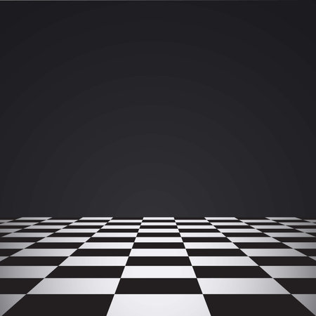 Chess floor on a dark backgroundのイラスト素材