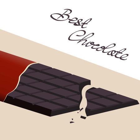 Chocolate bar on a light background inscriptionのイラスト素材