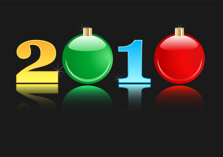 New year 2010 - Christmas Toy Black Editionのイラスト素材