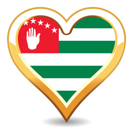 Heart Abhkazia Flagのイラスト素材