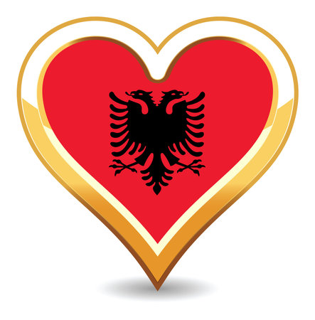 Heart Albania Flagのイラスト素材