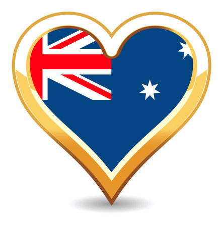 Heart Australia Flagのイラスト素材