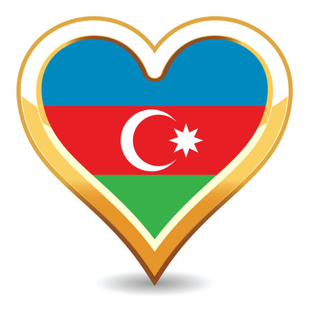 Heart Azerbaijan Flagのイラスト素材