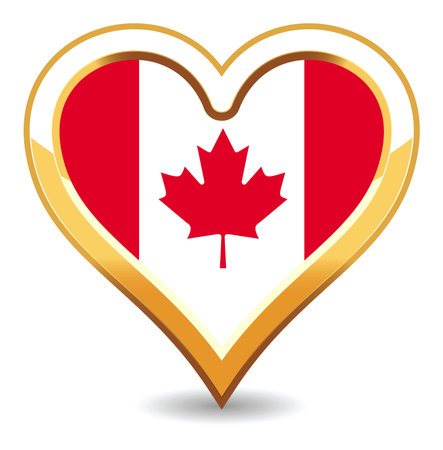 Heart Canada Flagのイラスト素材
