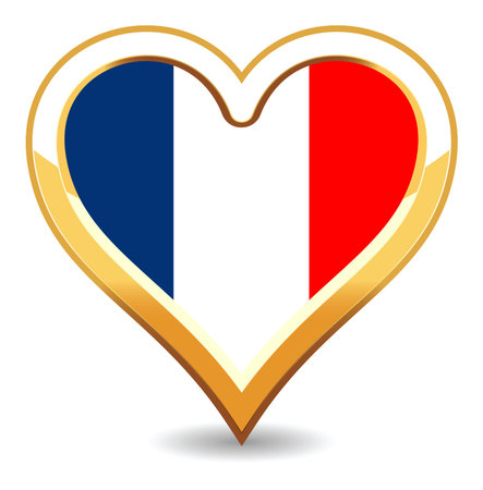 Heart France Flagのイラスト素材