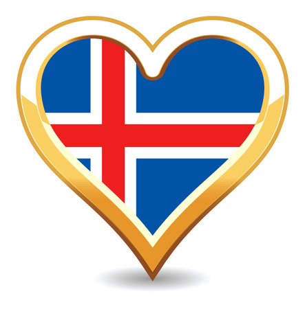 Heart Iceland Flagのイラスト素材