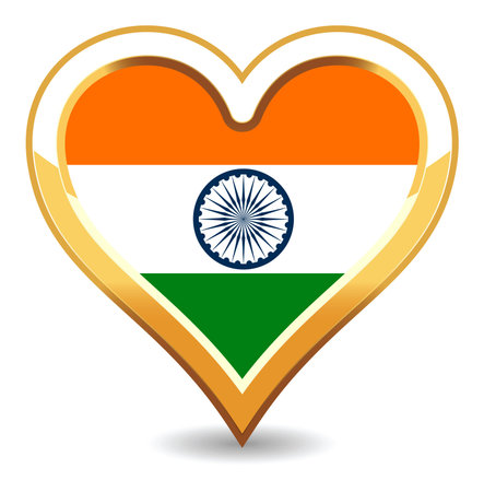 Heart India Flagのイラスト素材