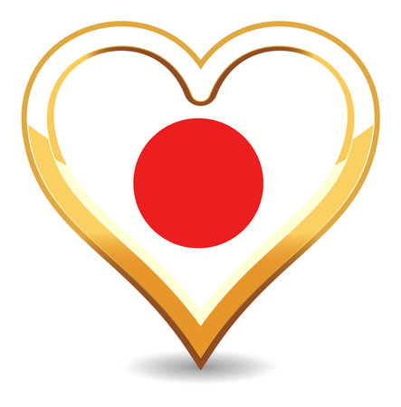 Heart Japan Flagのイラスト素材