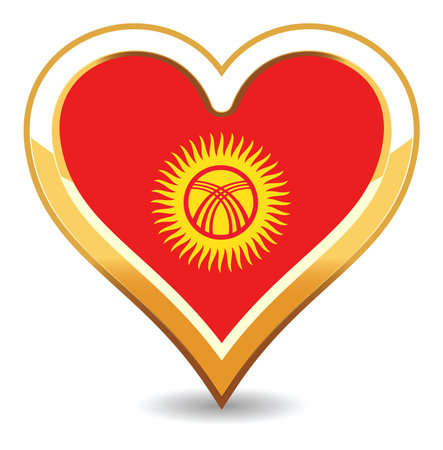 Heart Kyrgyzstan Flagのイラスト素材