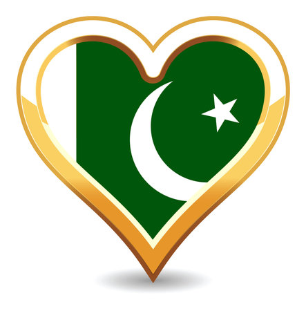 Heart Pakistan Flagのイラスト素材