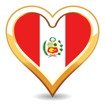 Heart Peru Flagのイラスト素材