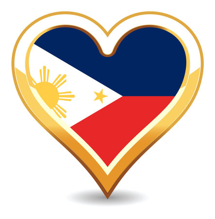 Heart Philippines Flagのイラスト素材