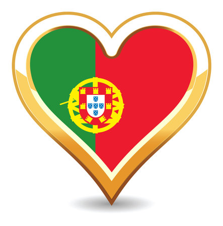 Heart Portugal Flagのイラスト素材