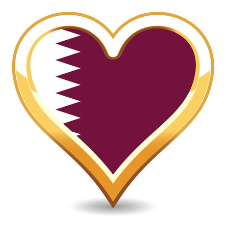 Heart Qatar Flagのイラスト素材