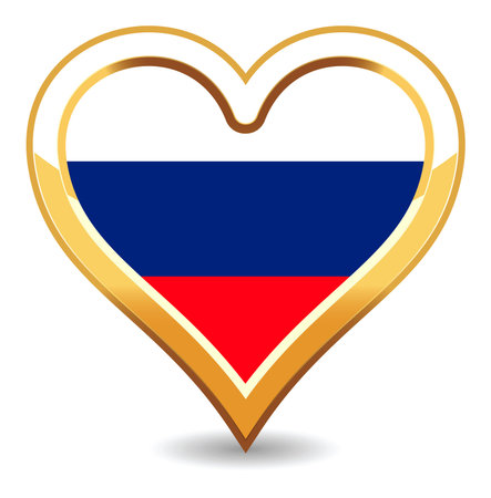Heart Russia Flagのイラスト素材