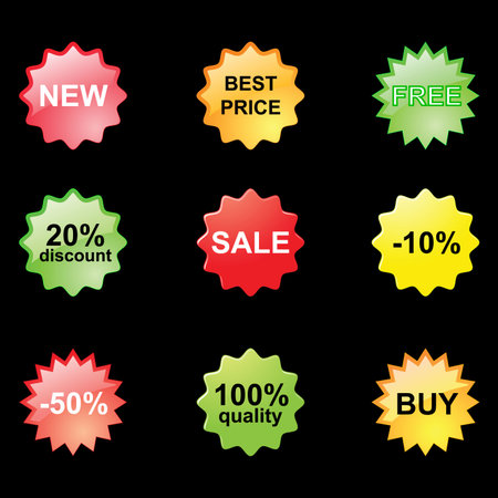 Discount stickersのイラスト素材