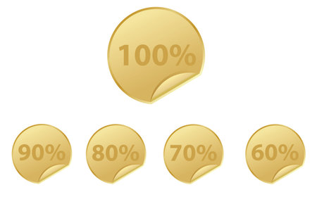 Gold stickersのイラスト素材