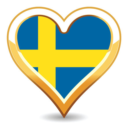 Heart Sweden Flagのイラスト素材
