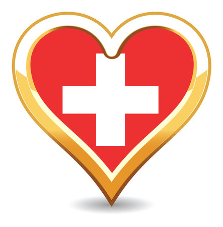 Heart Switzerland Flagのイラスト素材