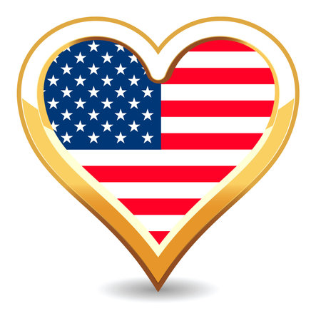 Heart USA Flagのイラスト素材