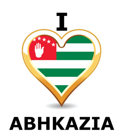 Heart Abhkazia Flagのイラスト素材