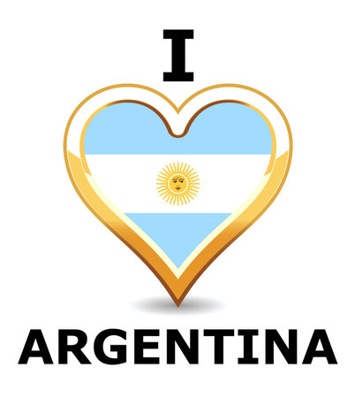 Heart Argentina Flagのイラスト素材